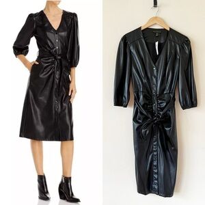 NWT House of Harlow 1960 Faux Leather Dress